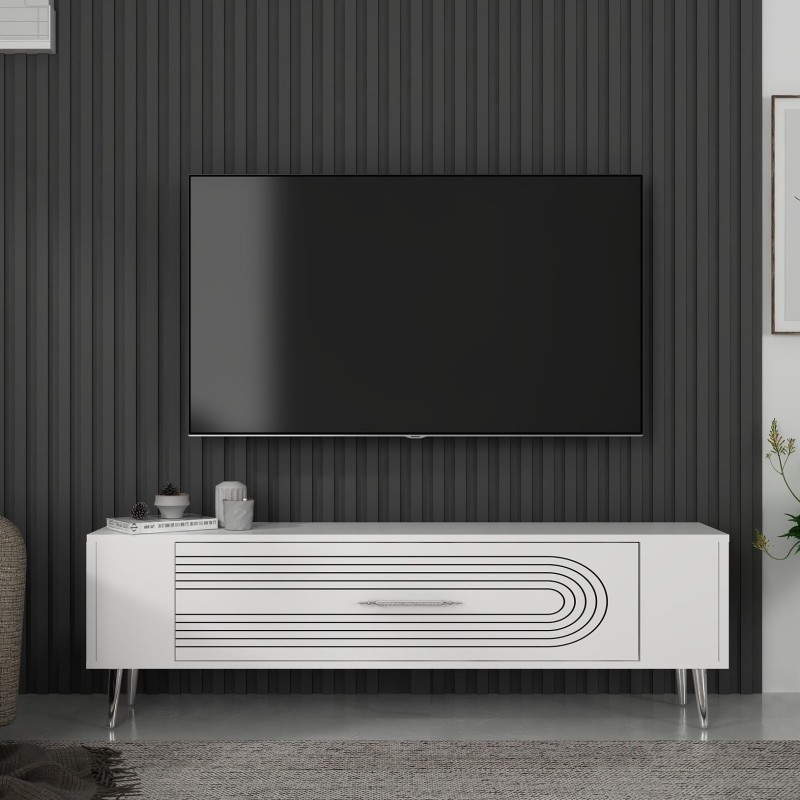 TV Stand Retrol3 - White, Silver White
Silver