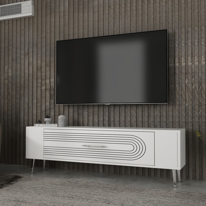 TV Stand Retrol3 - White, Silver White
Silver