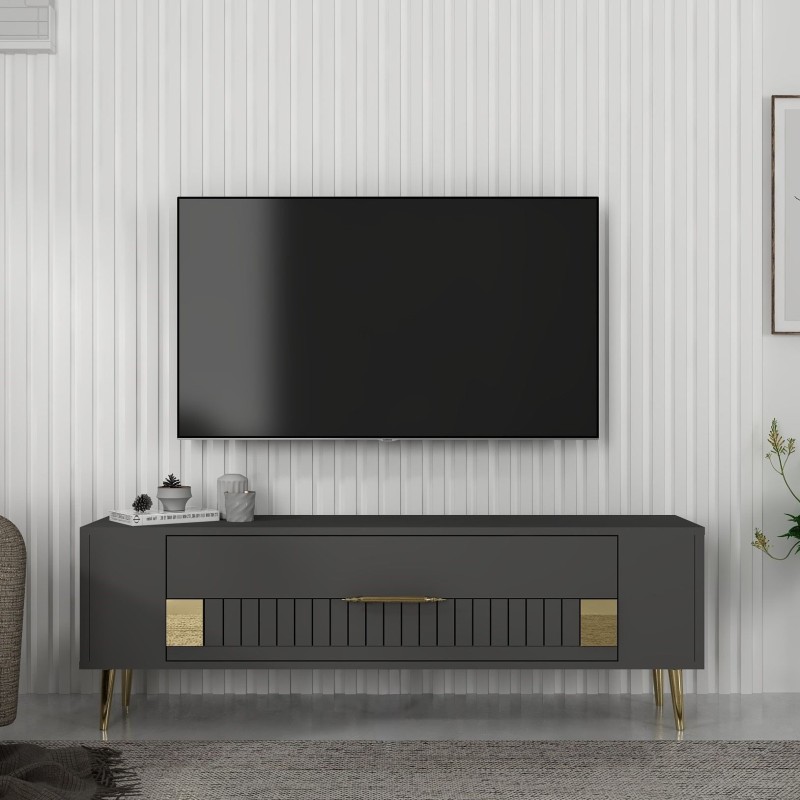 TV Stand Retrolp4 - Anthracite, Gold Anthracite
Gold