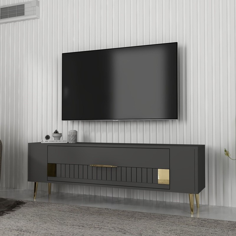 TV Stand Retrolp4 - Anthracite, Gold Anthracite
Gold