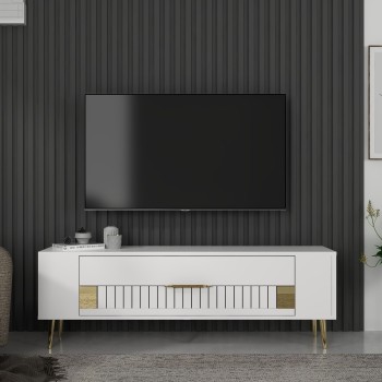 TV Stand Retrolp4 - White, Gold White
Gold