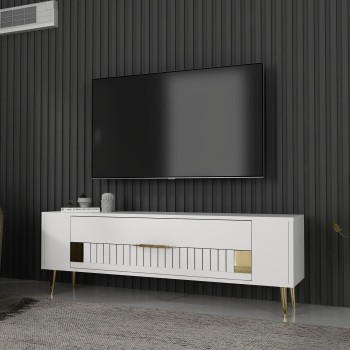TV Stand Retrolp4 - White, Gold White
Gold
