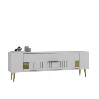 TV Stand Retrolp4 - White, Gold White
Gold