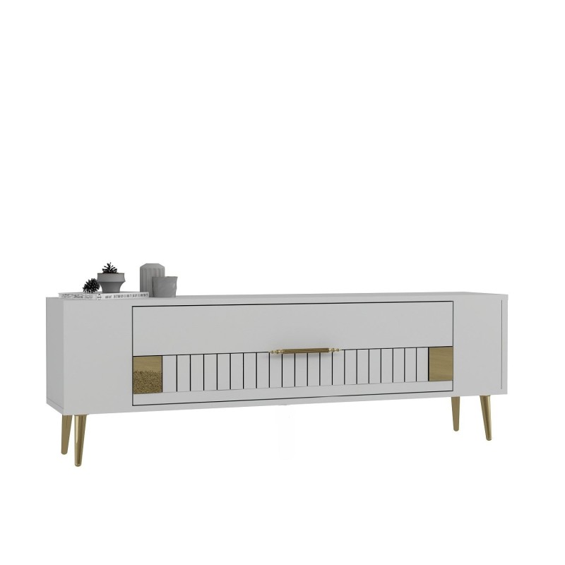 TV Stand Retrolp4 - White, Gold White
Gold