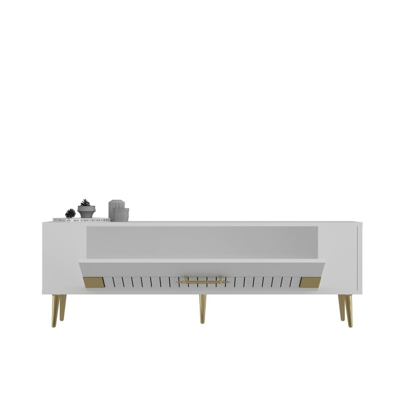 TV Stand Retrolp4 - White, Gold White
Gold