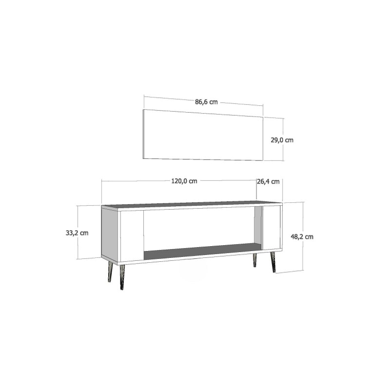 TV Stand Retrolp4 - White, Silver White
Silver
