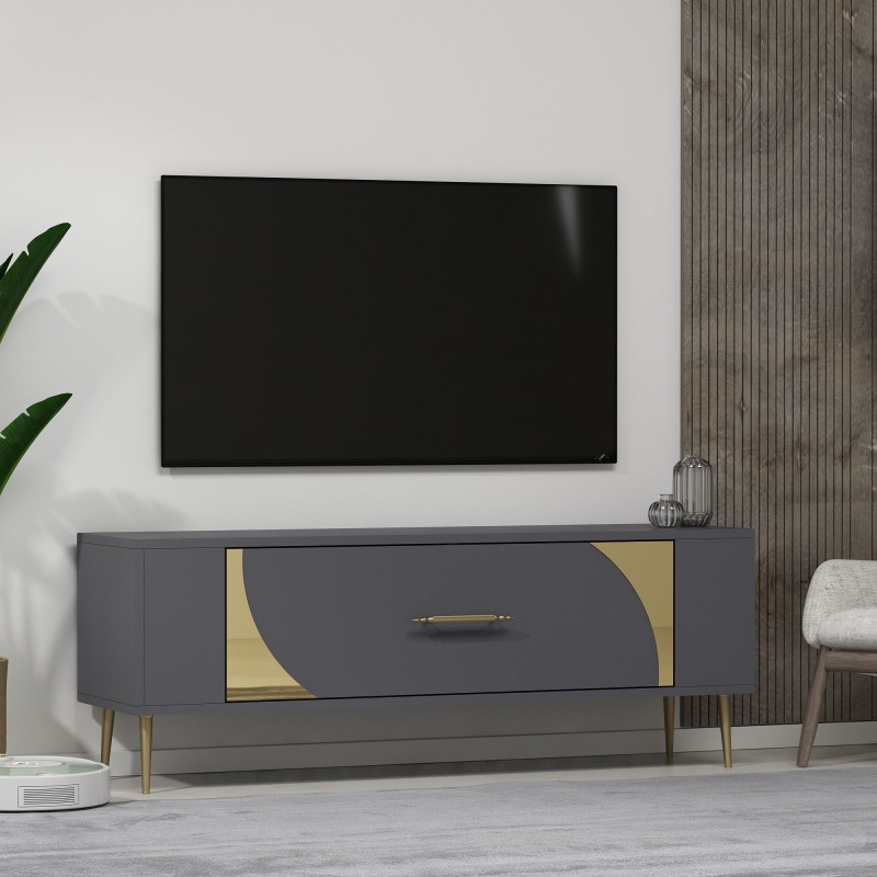 TV Stand Retrop2 - Anthracite, Gold Anthracite
Gold