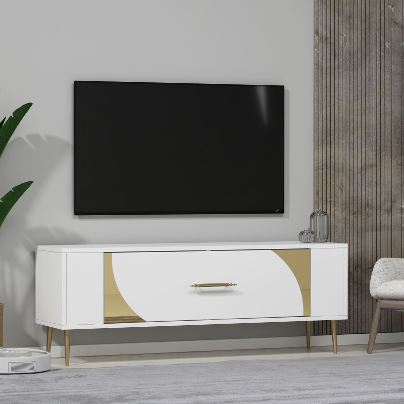 TV Stand Retrop2 - White, Gold White
Gold