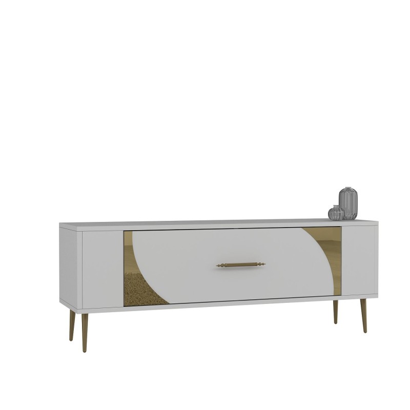 TV Stand Retrop2 - White, Gold White
Gold