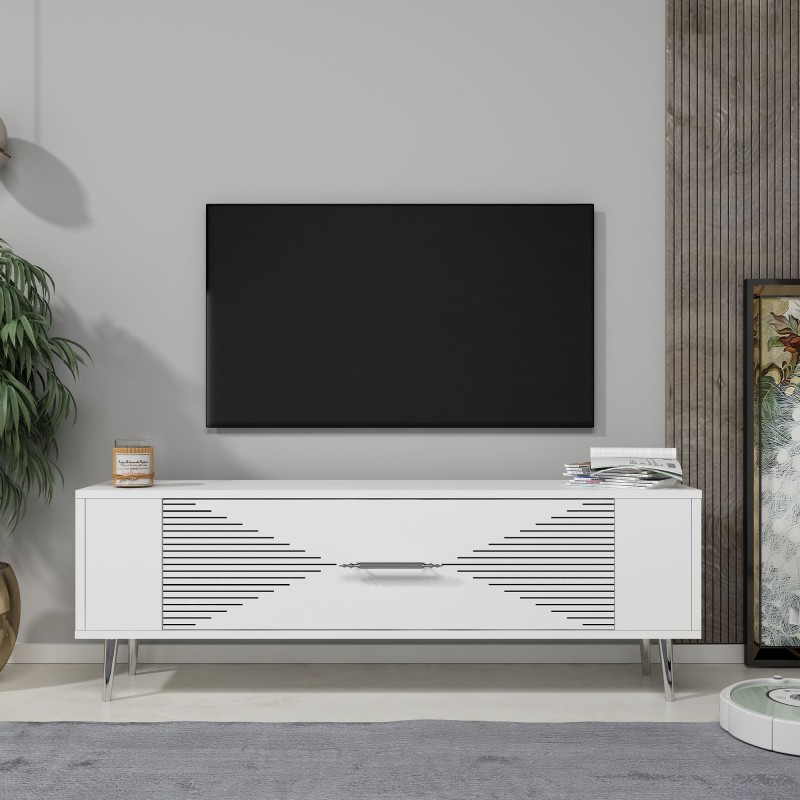 TV Stand Retrol1 - White, Silver White
Silver