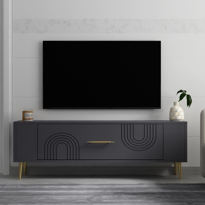 TV Stand Retrol2 - Anthracite, Gold Anthracite
Gold