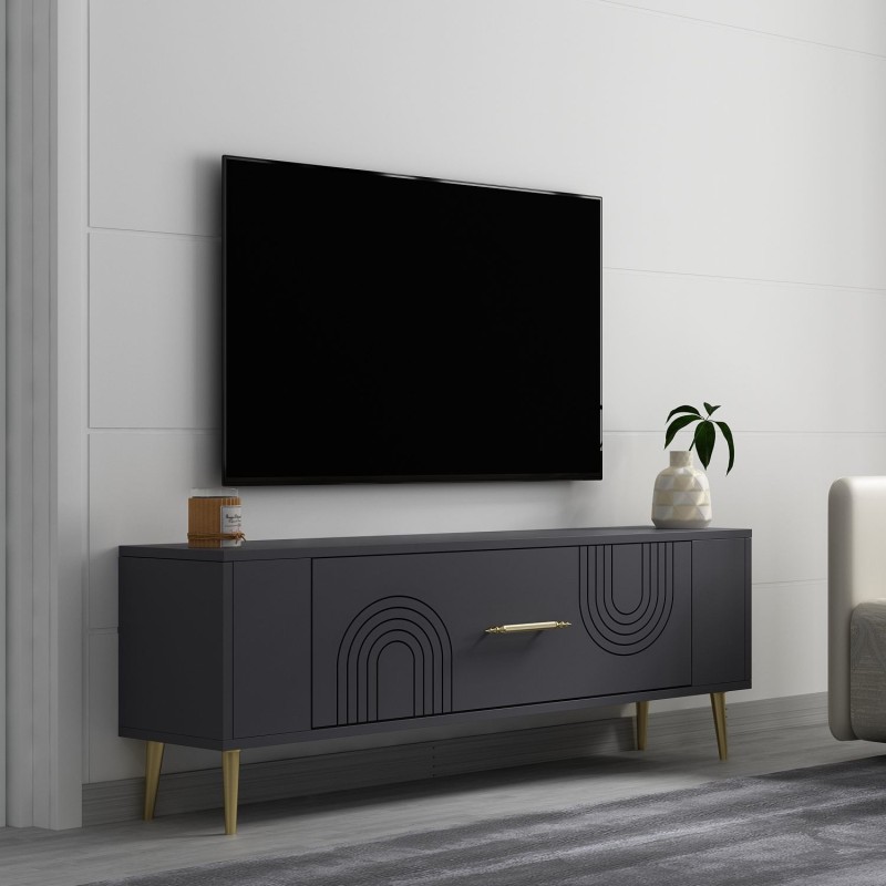TV Stand Retrol2 - Anthracite, Gold Anthracite
Gold