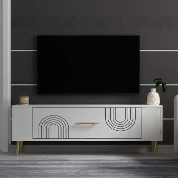 TV Stand Retrol2 - White, Gold White
Gold