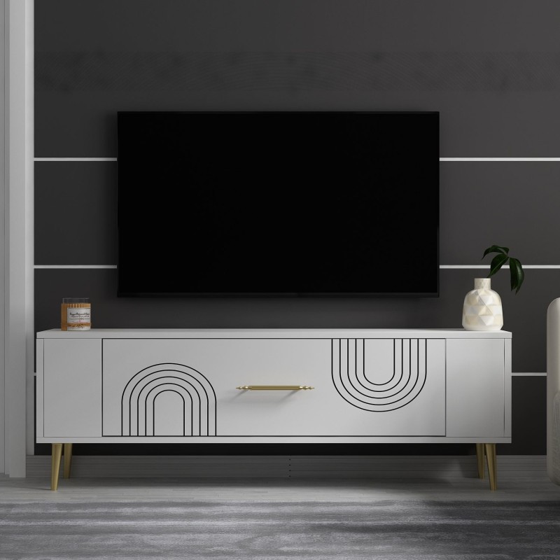 TV Stand Retrol2 - White, Gold White
Gold