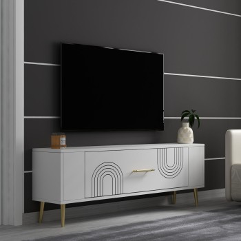 TV Stand Retrol2 - White, Gold White
Gold