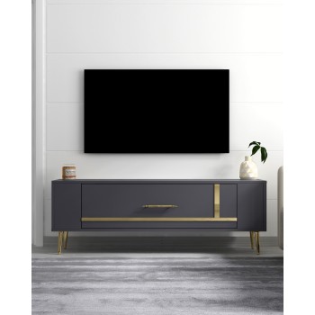 TV Stand Retrop1 - Anthracite, Gold Anthracite
Gold