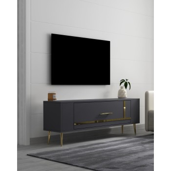 TV Stand Retrop1 - Anthracite, Gold Anthracite
Gold
