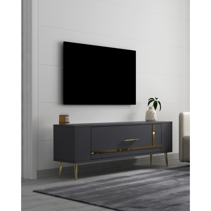 TV Stand Retrop1 - Anthracite, Gold Anthracite
Gold