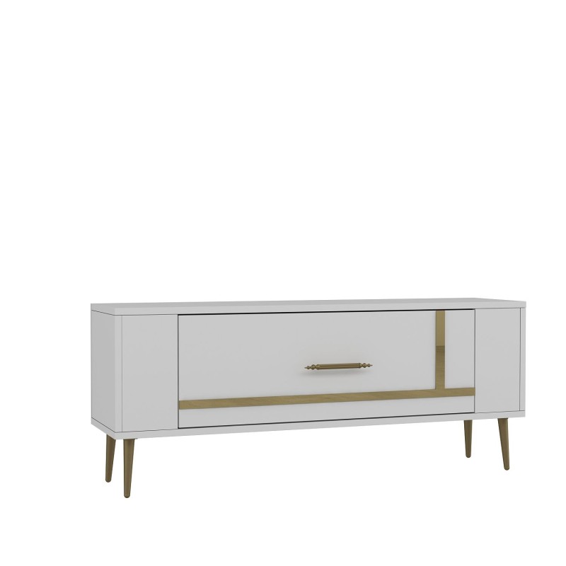 TV Stand Retrop1 - White, Gold White
Gold