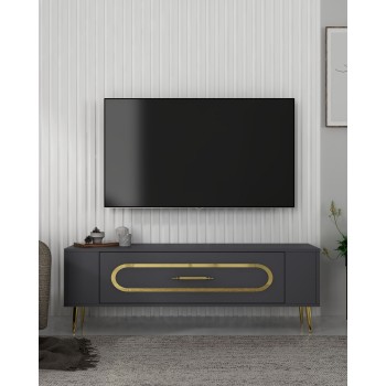 TV Stand Retrop3 - Anthracite, Gold Anthracite
Gold