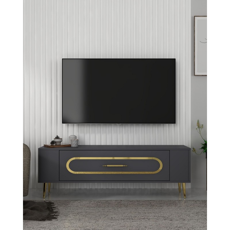 TV Stand Retrop3 - Anthracite, Gold Anthracite
Gold