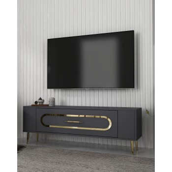TV Stand Retrop3 - Anthracite, Gold Anthracite
Gold