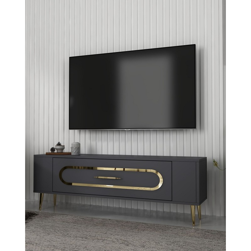 TV Stand Retrop3 - Anthracite, Gold Anthracite
Gold