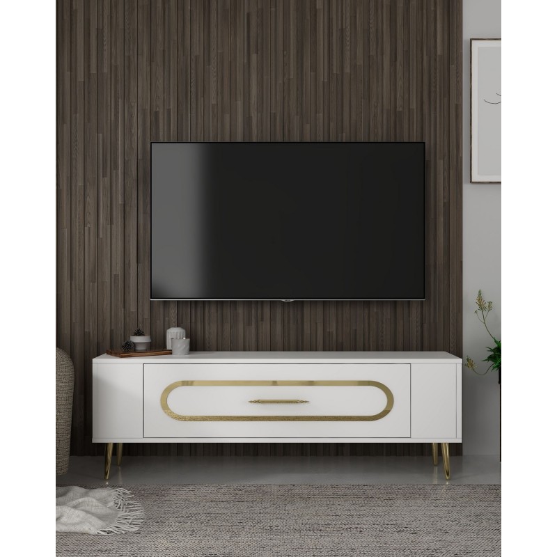 TV Stand Retrop3 - White, Gold White
Gold
