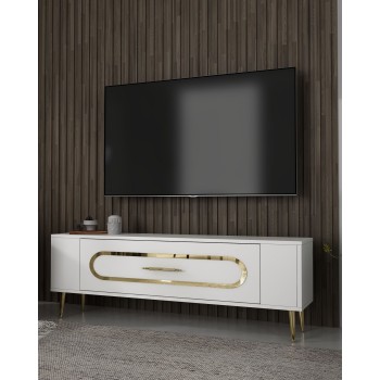 TV Stand Retrop3 - White, Gold White
Gold