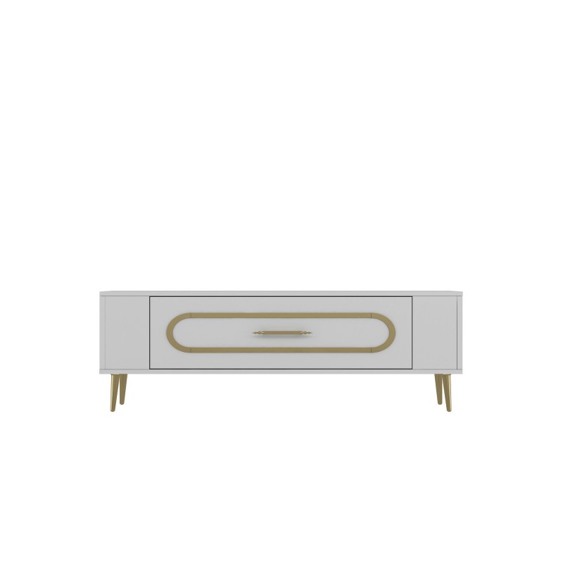 TV Stand Retrop3 - White, Gold White
Gold