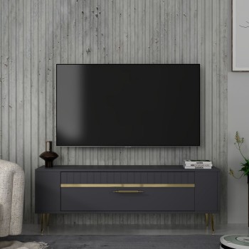 TV Stand Retrolp1 - Anthracite, Gold Anthracite
Gold