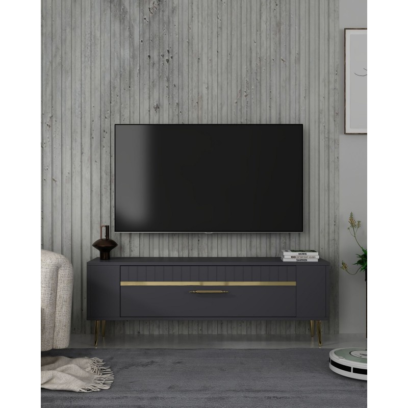 TV Stand Retrolp1 - Anthracite, Gold Anthracite
Gold