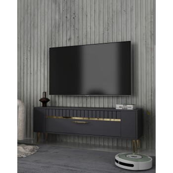TV Stand Retrolp1 - Anthracite, Gold Anthracite
Gold