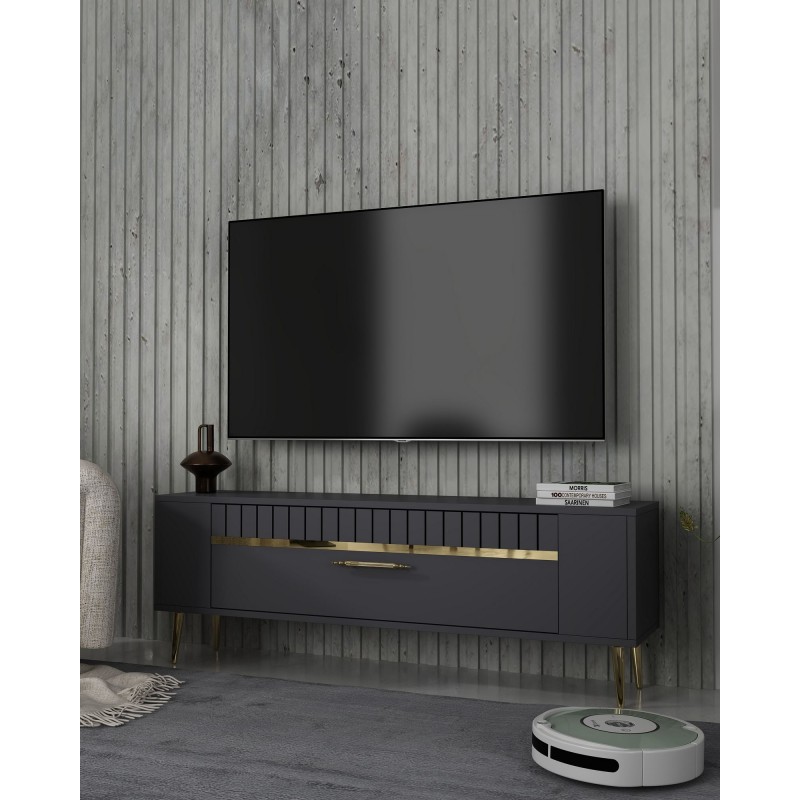 TV Stand Retrolp1 - Anthracite, Gold Anthracite
Gold