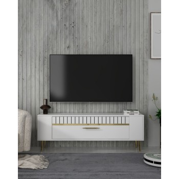 TV Stand Retrolp1 - White, Gold White
Gold