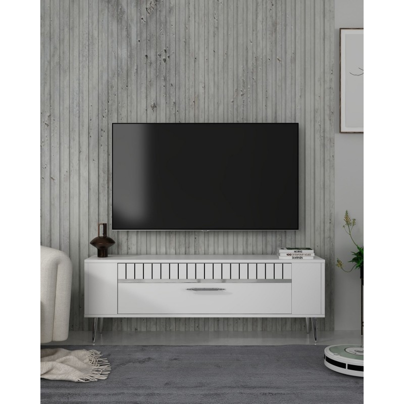 TV Stand Retrolp1 - White, Silver White
Silver
