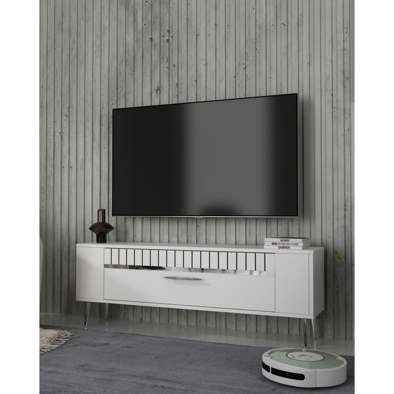 TV Stand Retrolp1 - White, Silver White
Silver