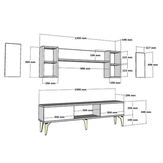 TV Unit Viola - Anthracite Anthracite