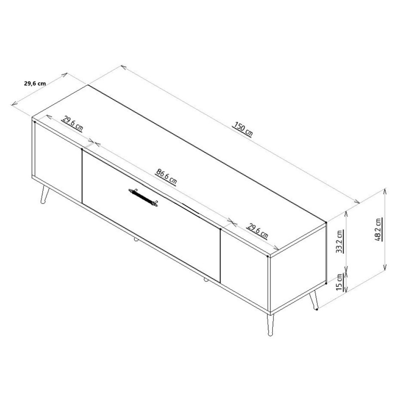 TV Stand Dekolp1 - White, Gold White
Gold