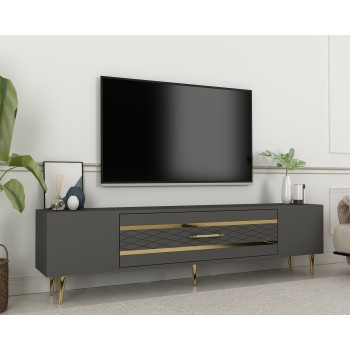 TV Stand Dekolp2 - Anthracite, Gold Anthracite
Gold
