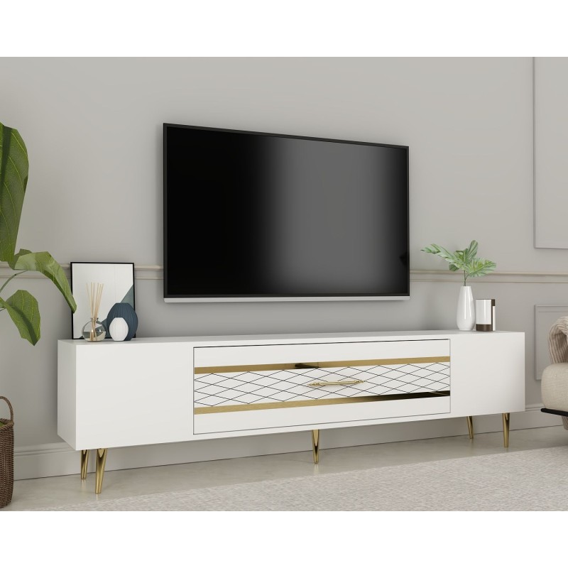 TV Stand Dekolp2 - White, Gold White
Gold