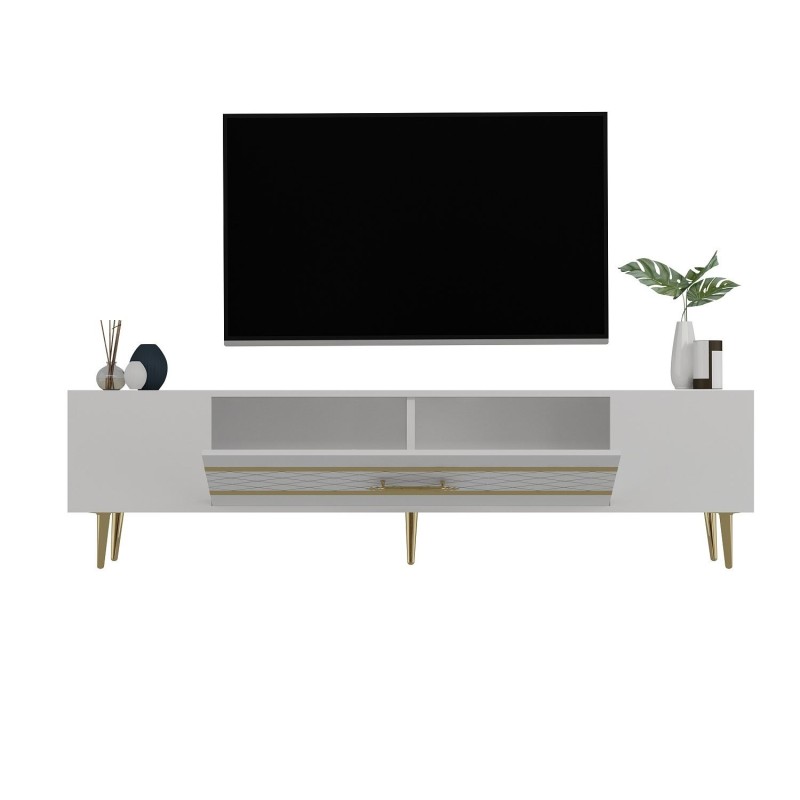 TV Stand Dekolp2 - White, Gold White
Gold