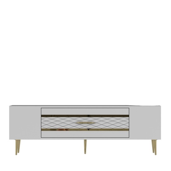 TV Stand Dekolp2 - White, Gold White
Gold