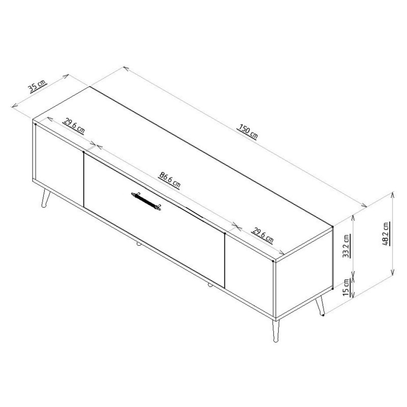 TV Stand Dekolp2 - White, Silver White
Silver