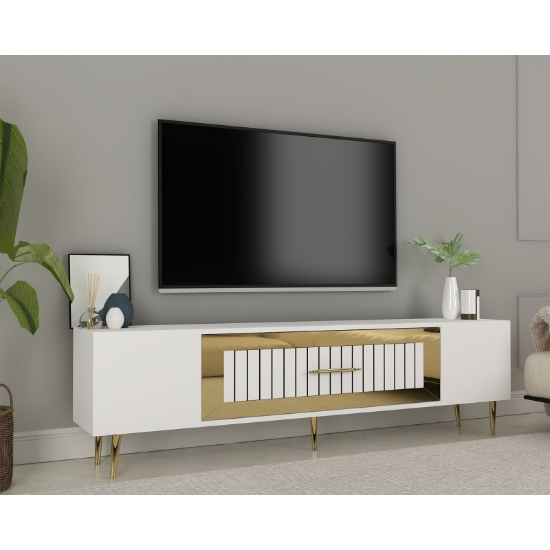 TV Stand Dekolp3 - White, Gold White
Gold