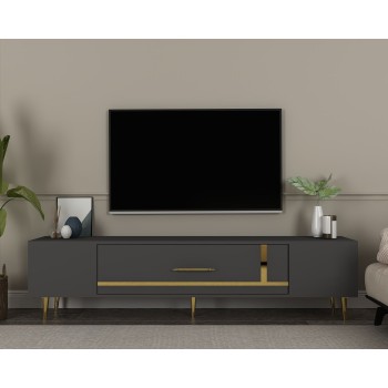 TV Stand Dekop1 - Anthracite, Gold Anthracite
Gold