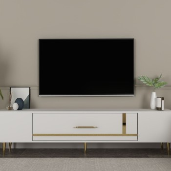 TV Stand Dekop1 - White, Gold White
Gold