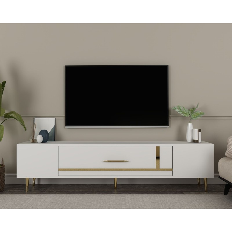 TV Stand Dekop1 - White, Gold White
Gold