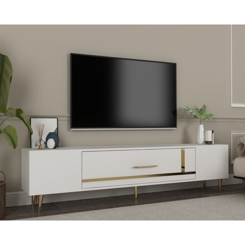TV Stand Dekop1 - White, Gold White
Gold