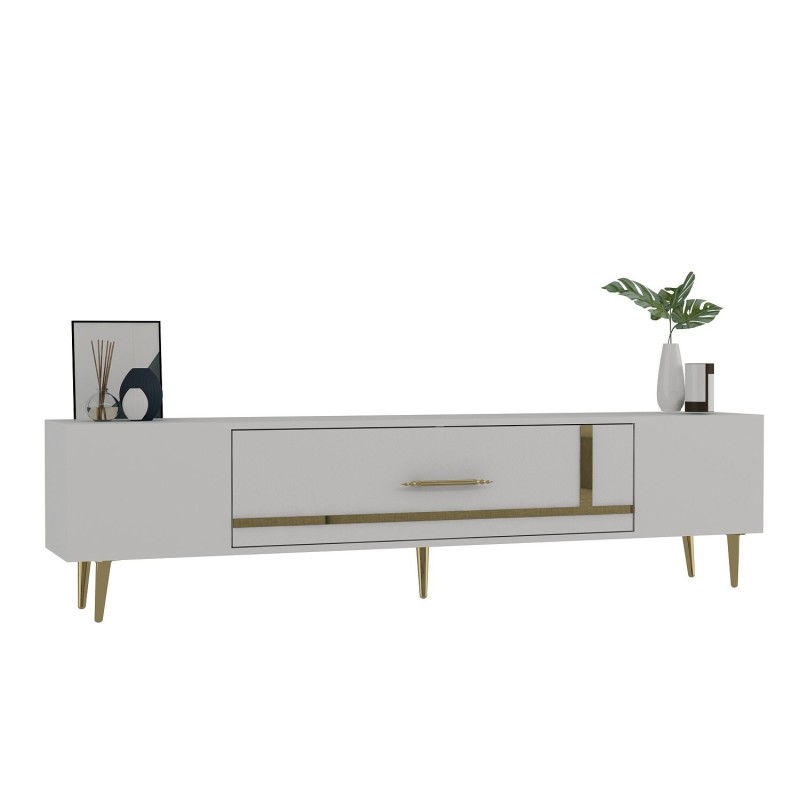 TV Stand Dekop1 - White, Gold White
Gold